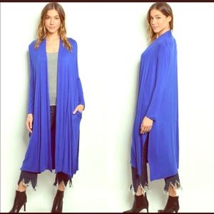 🌹Last One! 🌹 Blue Duster/Cardigan w/Pockets NWT
